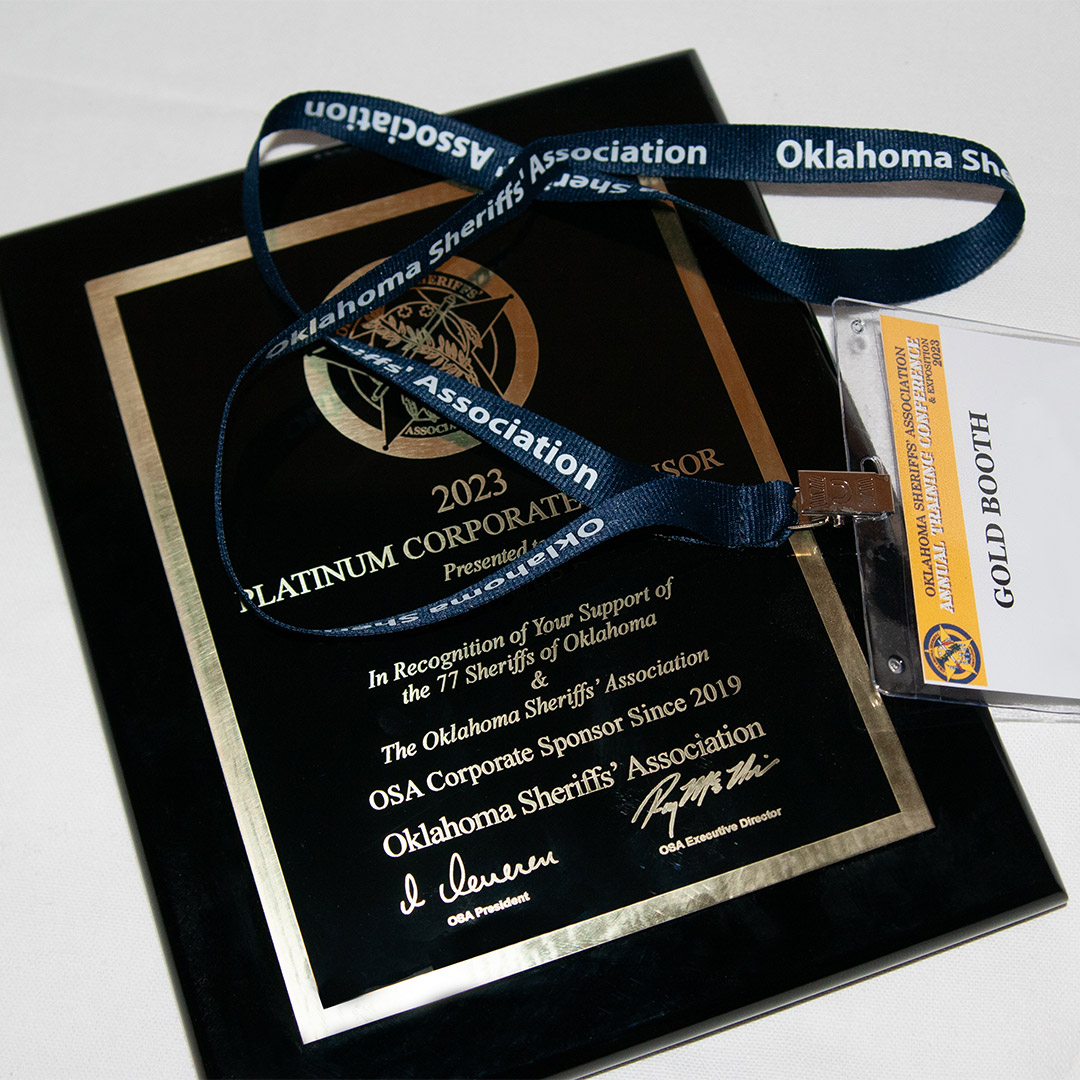 corporate sponsor plaque and badge